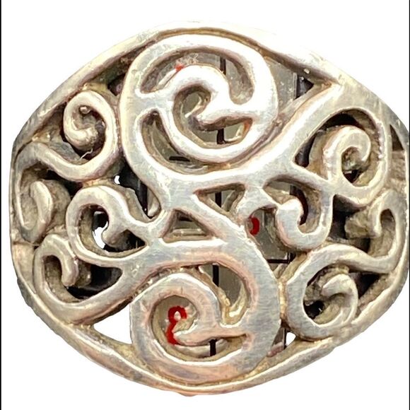 Vintage Cut Out Scrolls Sterling Silver 925 ring size 7.5 - Picture 2 of 8